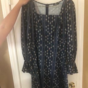 Shein dress maxi long sleeve worn once navy size L